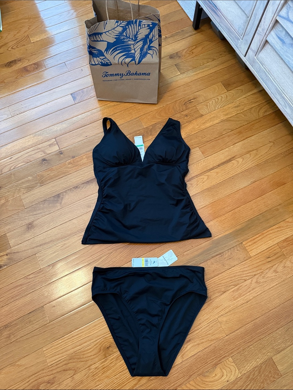 Tommy Bahama Black Women's Tankini and Bikini Bottom Set